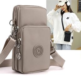 Women Mobile Phone Bag Nylon Cell Coin Purse Strap Shoulder Small Crossbody Bags for Wallet Travel 240423