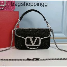 Light Letter Square Valenttiinos Messenger Handbag Designer Single Crystal Shiny Small Portable Luxury Purse Shoulder Bags New Bag Magnetic Buckle B82W