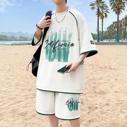 Men's Tracksuits 2024 Summer 3D Printed Set Sleeves T-Shirt Shorts Suit Men Harajuku Streetwear Casual Outfit