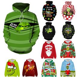 Family Matching Outfits Green Furry Grinch hoodie 3D printed Christmas hoodie hoodie