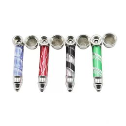 Bong Screen Perc Glass Pipes Bright Color smoke shop Metal Smoking Pipe Colorful Tobacco Dry