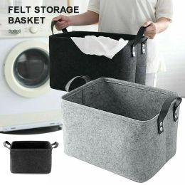 Baskets Folding Hamper Laundry Bag For Home Clothes Storage & Organisation Felt Storage Basket Closet Shelf Toys Organiser