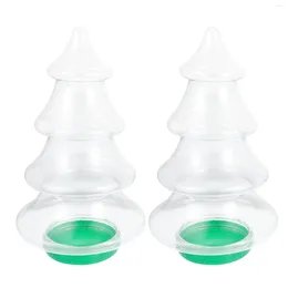 Vases 2 Pcs Christmas Candy Jar Clear Container Sugar Bottle Packing The Pet Biscuits Xmas Storage Wrapping