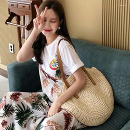 Shoulder Bags Round Straw Bag 2024 Fashion Seaside Vacation Beach Literary Fresh Female Korean Version