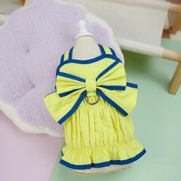 Dog Apparel Skirt With Bow Pet Summer Dress Bowtie Decor For Dogs Cats Yellow Pink Princess Wear Pography