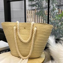 Shoulder Bags Trendy Large Capcity Women's Bag Woven Straw Handbag Top Handle Tote Summer Travel Underarm Beach