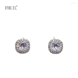Stud Earrings Luxury High Quality Zircon Silver Plated Fashion Jewellery For Women Wedding Pendant Accessories Gift
