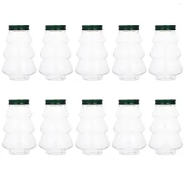 Vases Christmas Drink Bottle Tree Juice Bottles Adorable Beverage Plastic Take-out Clear Container Lid