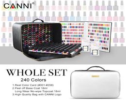 30917K CANNI 240Pcs Nail Gel Whole Set Base Top Color Polish Kit UVLED Soak Off 73ml6099952