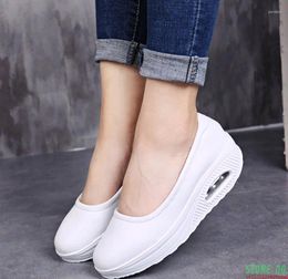 Walking Shoes Leather Waterproof Cushioning Casual Women Plattorm Slip On Loafers Sneakers Ladies Non-slip