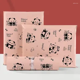 Gift Wrap 17x30cm/25x35cm Lotus Pink Express Bag Cute Panda Print Courier Bags Good Luck Mailing Envelope Pouches 10Pcs