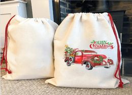 Sublimation Blank Santa Sacks Christmas Decorations DIY Personlized Drawstring Bag Christmas Gift Bags Pocket Heat Transfer 50x68c1906721