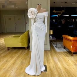 Party Dresses Women Elegant Prom Dress Off The Shoulder Long Sleeve Flowers Asymmetric Pleated Floor Length High Quality Birthday Custom