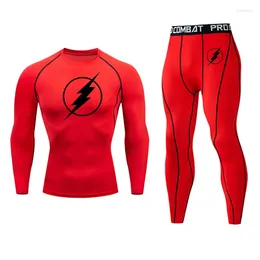 Men's Thermal Underwear Flash Winter Men Sets Elastic Warm Fleece Long Johns For Polartec Breathable Thermo Suits