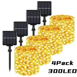 32m Solar Led Light Outdoor Festoon Led Lamp Solar Garden Outdoor Waterproof Fairy Camping Garland String Christmas Decoration 240419