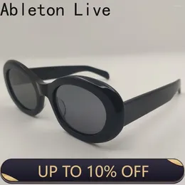 Sonnenbrille 2024 Mädchen Oval Marke Acetat Weird Black Retro Trending Product Shades Ladies Designer UV400 Sonnenbrille