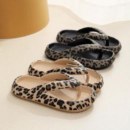 Slippers Summer Women Comfort Flip-Flop Leopard Soft Thick-Soled Cloud Travel Vacation Beach Shoes Sandals