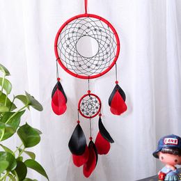 Catchers Red Dream para quarto adulto boho apanhador de sonho decoração de parede para meninas penduradas no ornamento decoração 3149