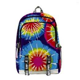 Backpack Fashion Trendy Tie-dye Colourful Student School Bags Unisex 3D Print Oxford Waterproof Notebook Multifunction Travel Backpacks