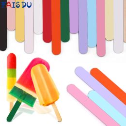 Tools FAIS DU10pc Reusable Acrylic Matte Ice Cream Sticks DIY Crafts Kitchen Tools Accessories Popsicle Stick Cake Decorations