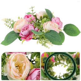 Decorative Flowers Holders Artificial Peony Flower Wreath Table Centerpiece Wedding Valentine'S Day Decoration