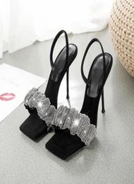 2021 Summer Women High Heels Crystal Sandals Wedding Bridal Stiletto Heels Sandles Glitter Prom Elegant Stripper diamond Shoes1872638