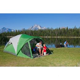 Camping tent 68 person wind and rain spacious interior including handbag simple setting screen door outdoor 240416 240426