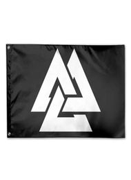 Valknut Viking Age Symbol Norse Warrior Flag 3x5ft Digital Printing Polyester Outdoor Indoor Use Club printing Banner and Flags Wh9111245