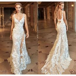 Sexy Sheer Gorgeous Mermaid Dresses See-Through Backless Bridal Gowns Full Floral Lace Wedding Dress Vestidos De Noiva