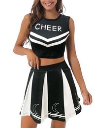 Womens Cheerleading Sexy Pompom Fashion Set Team Performance Cheerleading Clothing Football Uniform 240425