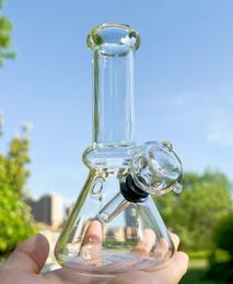 6inch Mini Heavy Thick Glass Bong Diffused Percolator Pyrex Water Pipe Hookah Bubbler Beaker W/Carb Hole