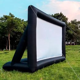 wholesale 10mWx7mH (33x23ft) outdoor white inflatable movie screen with blower projector cinema screen rear for front projection