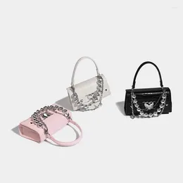 Shoulder Bags Niche Designer Luxury Retro Crocodile Pattern Small Square Bag Exquisite And Versatile Mini Mobile Phone Chain Handbag