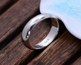 Real Pure 925 Sterling Silver Rings And Men Simple Ring Smooth High Polishing Wedding Band Ring For Lovers Couples1818403