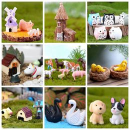 Animal Country Farm Fairy Garden Accessories Miniature Ornament Statue Figurines Landscape Bonsai Pot Dollhouse Terrarium Decor 240424