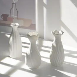 Vases Ceramic White Vase Water Nourishing Home Decoration Coffee Shop Living Room Pieces Props