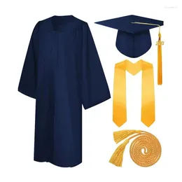 Clothing Sets Adult Graduation Gown Caps Set Academic Bachelor Costume 5 Pieces Robe Mortarboard