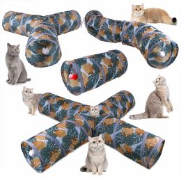 Toys Colorful Print Cat Tunnel Tube Funny Kitten Toys Foldable Toys For Cat Interactive Cat Training Puppy Rabbit Play Games Tunnel