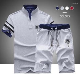 Men's Tracksuits 2024 Summer Men Shorts Short Sleeve T Shirt Print Male Tracksuit Set Brand Clothing 2 Pieces Sets
