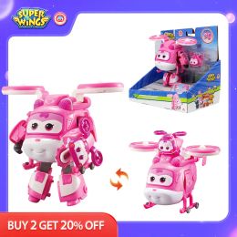 Toys Super Wings 5 Inches Transforming Supercharged Dizzy & Mini Magnetic Transforming Super Pet Action Figures Deformation Kids Toys