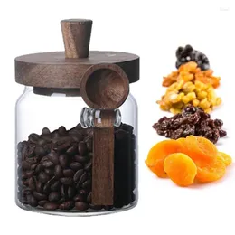 Storage Bottles Glass Food Containers Kitchen Jar Grounds Candy Airtight Canister Organiser For Coffee