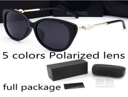 Fashion pearl Designer Sunglasses High Quality Brand Polarized lens Sun glasses Eyewear For Women eyeglasses metal frame 4 color 28026560