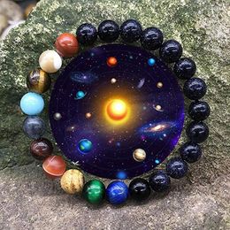 Strand Fashion Eight Planets Beaded Bracelet Solar System Universe Bracelets Men Women Hip Hop Punk Ornament