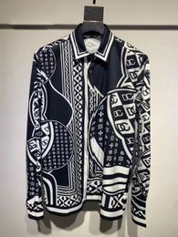 New Luxury Shirt designer shirt Fashion Slim Fit Long sleeved Polo Brand designer shirt Crocodile Skin Printed Twist button shirt 2214