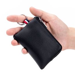 Men's Coin Purse European And American Genuine Leather Mini Wallet Soft Leather Zipper Coin Driver's Licence Key Bag Card Holder Ultra-thin