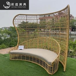 Camp Furniture Outdoor Sofa Rattan Garden Scenic Spot Chair Sunscreen Waterproof Leisure Balcony Villa Bed