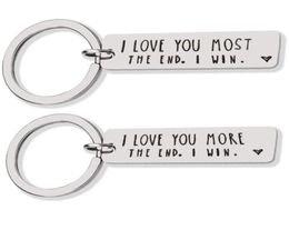 Party Favor I Love You Most More The End I Win Couples Stainless Steel Keychain Metal Keyrings LX27092778171