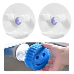 Set Suction Cup Sponge Holder Smiling Face Sponge Holders Bathroom Kitchen Sink Holding Round Sponges Accessories