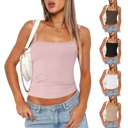 Women's T Shirts Short Woman Top Womens Underwear Tight Fitting Vest Lace Bra Slim Fit T-shirts Crop Sexy Solid Base Tanks