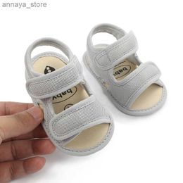 Sandals Summer Baby Sandals Boys and Girls Earth Breathable Non slip Shoes Preschool Soft Sole Walking Shoes First Walker 0-18 MonthsL240429
